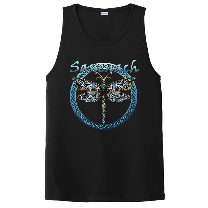 Sassenach Gaelic Dragonfly Scottish Outlander PosiCharge Competitor Tank