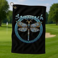 Sassenach Gaelic Dragonfly Scottish Outlander Golf Towel