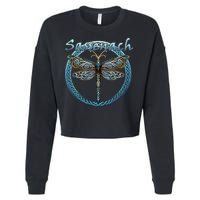 Sassenach Gaelic Dragonfly Scottish Outlander Cropped Pullover Crew