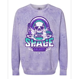 Space Galaxy Design Skull Astronaut Skull Lover Space Tourism Colorblast Crewneck Sweatshirt