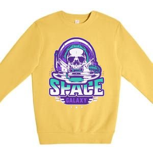 Space Galaxy Design Skull Astronaut Skull Lover Space Tourism Premium Crewneck Sweatshirt