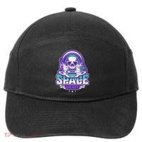 Space Galaxy Design Skull Astronaut Skull Lover Space Tourism 7-Panel Snapback Hat