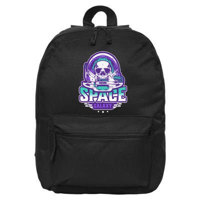 Space Galaxy Design Skull Astronaut Skull Lover Space Tourism 16 in Basic Backpack