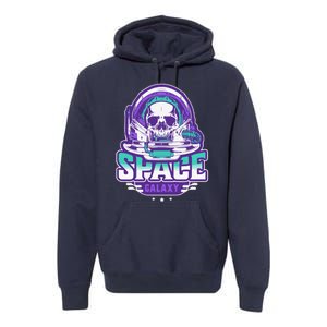 Space Galaxy Design Skull Astronaut Skull Lover Space Tourism Premium Hoodie