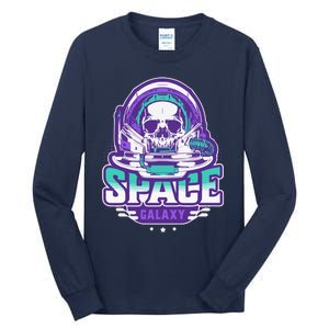 Space Galaxy Design Skull Astronaut Skull Lover Space Tourism Tall Long Sleeve T-Shirt