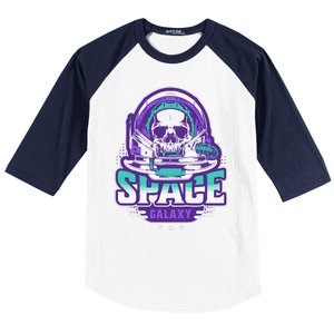 Space Galaxy Design Skull Astronaut Skull Lover Space Tourism Baseball Sleeve Shirt