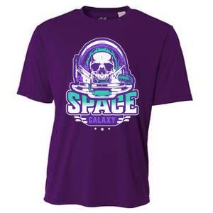 Space Galaxy Design Skull Astronaut Skull Lover Space Tourism Cooling Performance Crew T-Shirt