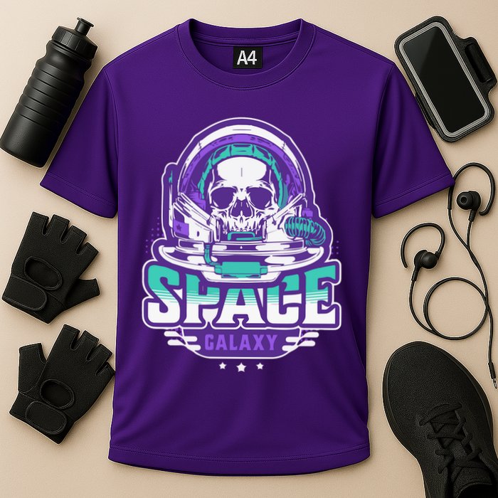 Space Galaxy Design Skull Astronaut Skull Lover Space Tourism Performance Shirt