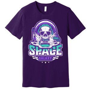 Space Galaxy Design Skull Astronaut Skull Lover Space Tourism Premium T-Shirt