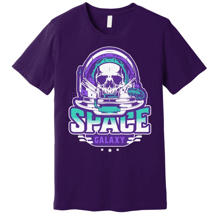 Space Galaxy Design Skull Astronaut Skull Lover Space Tourism Premium T-Shirt