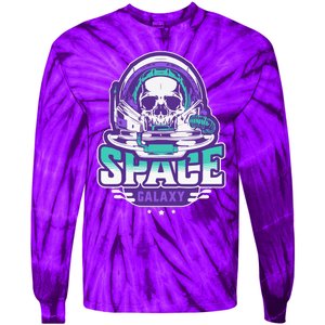 Space Galaxy Design Skull Astronaut Skull Lover Space Tourism Tie-Dye Long Sleeve Shirt