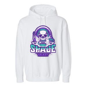 Space Galaxy Design Skull Astronaut Skull Lover Space Tourism Garment-Dyed Fleece Hoodie