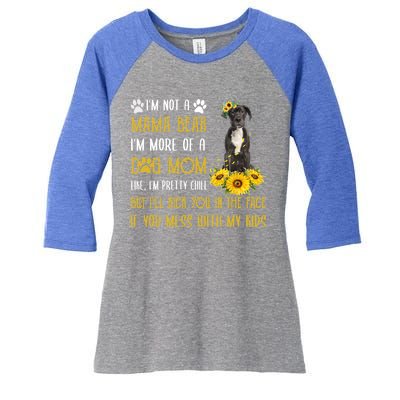 Sunflower Great Dane Mom Mothers Day Dog Mom Funny Gift Women's Tri-Blend 3/4-Sleeve Raglan Shirt