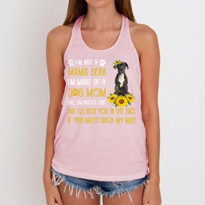 Sunflower Great Dane Mom Mothers Day Dog Mom Funny Gift Women's Knotted Racerback Tank