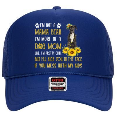 Sunflower Great Dane Mom Mothers Day Dog Mom Funny Gift High Crown Mesh Back Trucker Hat