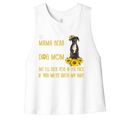 Sunflower Great Dane Mom Mothers Day Dog Mom Funny Gift Women's Racerback Cropped Tank