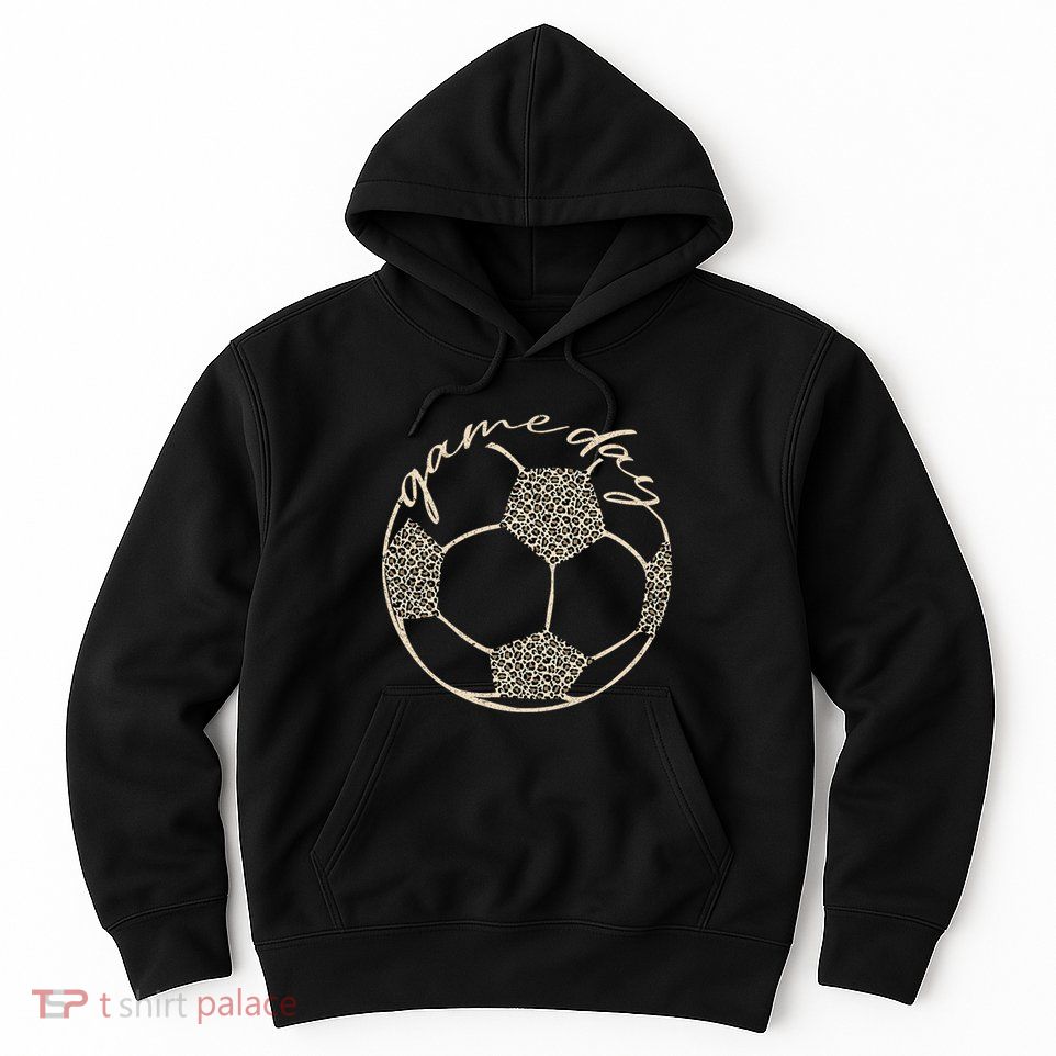 Soccer Game Day Women Leopard Cheetah Print Soccer Fan Hoodie