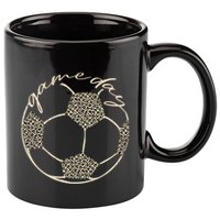 Soccer Game Day Women Leopard Cheetah Print Soccer Fan 11oz C Handle Ceramic Mug
