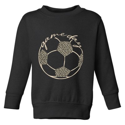 Soccer Game Day Women Leopard Cheetah Print Soccer Fan Toddler Sweatshirt