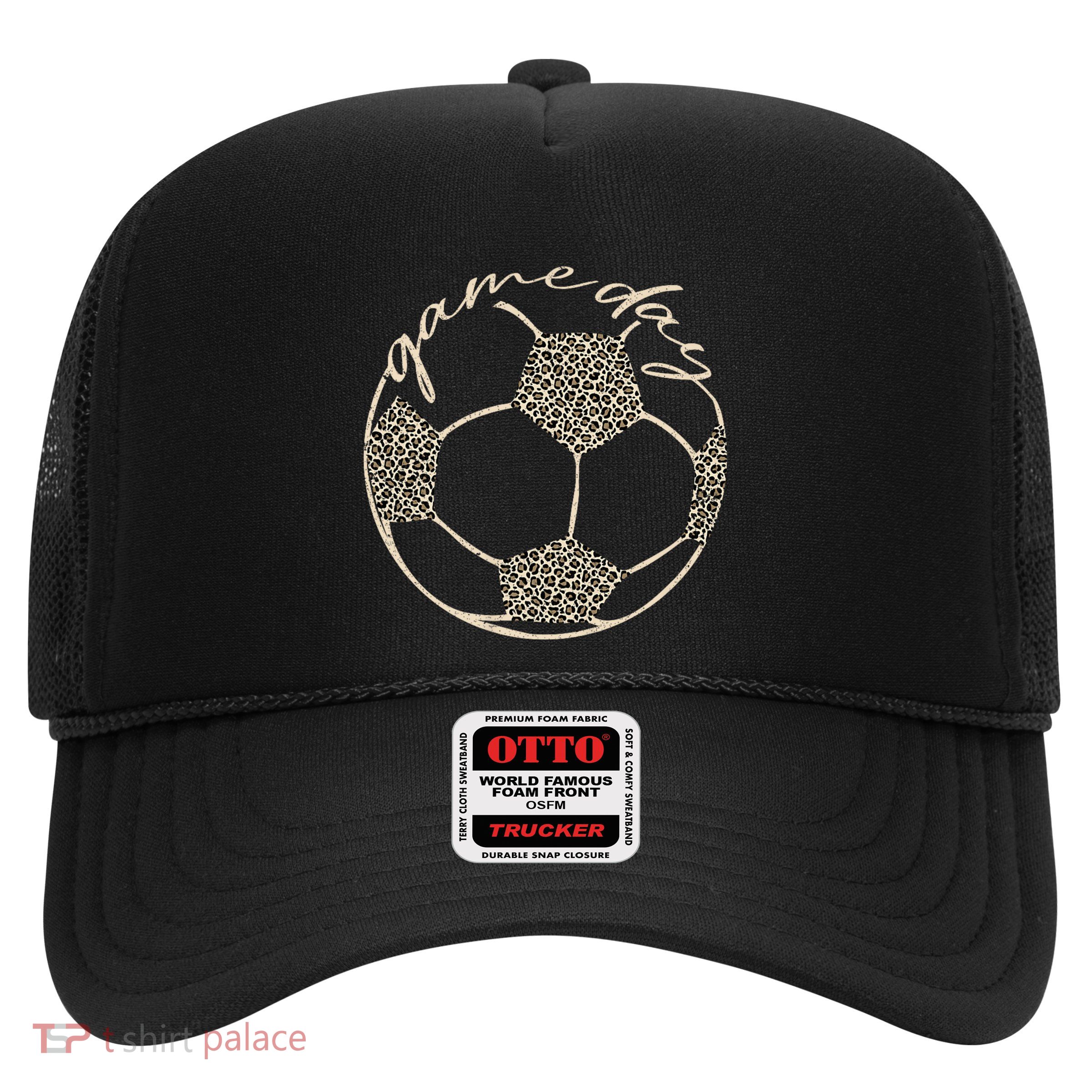 Soccer Game Day Women Leopard Cheetah Print Soccer Fan Trucker Hat