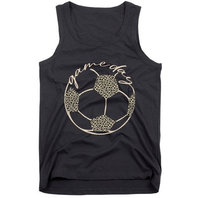 Soccer Game Day Women Leopard Cheetah Print Soccer Fan Tank Top