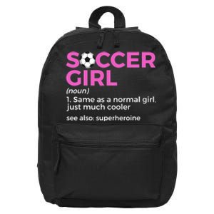 Soccer Girl Definition 16 in Basic Backpack