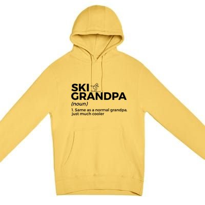 Ski Grandpa Definition Funny Skiing For Skiers Gift Premium Pullover Hoodie