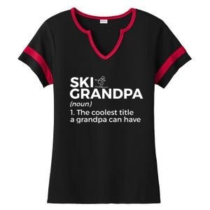 Ski Grandpa Definition Funny Skiing For Skiers Gift Ladies Halftime Notch Neck Tee