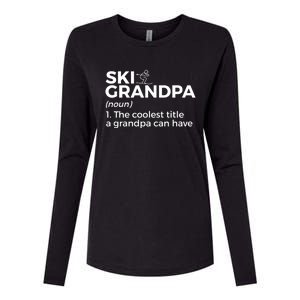 Ski Grandpa Definition Funny Skiing For Skiers Gift Womens Cotton Relaxed Long Sleeve T-Shirt