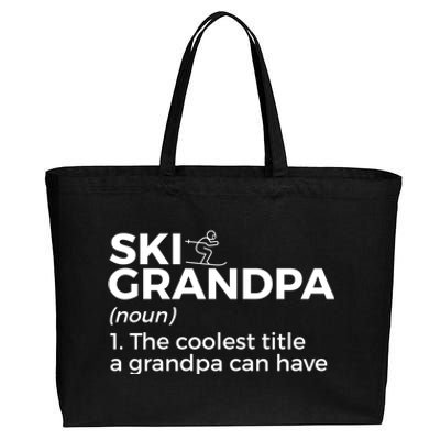 Ski Grandpa Definition Funny Skiing For Skiers Gift Cotton Canvas Jumbo Tote