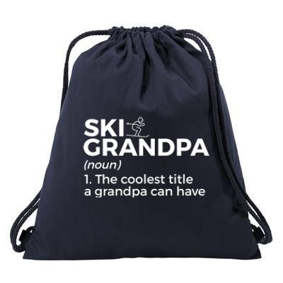 Ski Grandpa Definition Funny Skiing For Skiers Gift Drawstring Bag