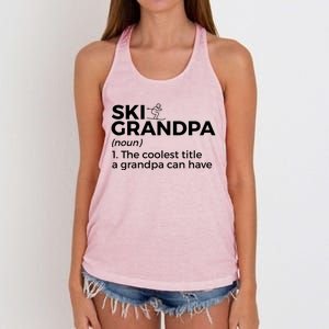 Ski Grandpa Definition Funny Skiing For Skiers Gift Women's Knotted Racerback Tank