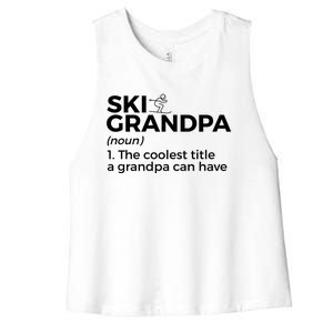 Ski Grandpa Definition Funny Skiing For Skiers Gift Women's Racerback Cropped Tank