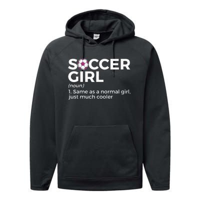 Soccer Girl Definition funny sport lovers Performance Fleece Hoodie