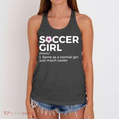 Soccer Girl Definition funny sport lovers Women's Knotted Racerback Tank