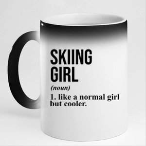 Skiing Girl Definition Like A Normal Girl But Cooler 11oz Black Color Changing Mug