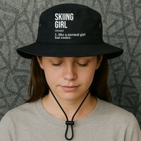 Skiing Girl Definition Like A Normal Girl But Cooler Bucket Hat