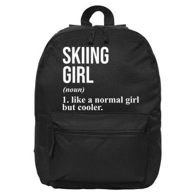 Skiing Girl Definition Like A Normal Girl But Cooler 16 in Basic Backpack