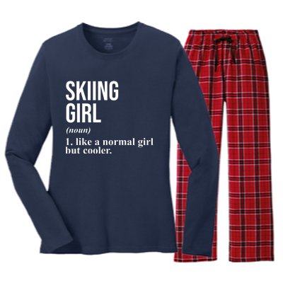 Skiing Girl Definition Like A Normal Girl But Cooler Women's Long Sleeve Flannel Pajama Set 