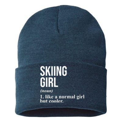 Skiing Girl Definition Like A Normal Girl But Cooler Sustainable Knit Beanie