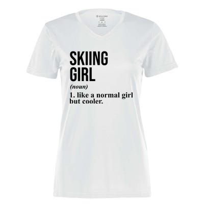 Skiing Girl Definition Like A Normal Girl But Cooler Women's Momentum V-Neck T-Shirt