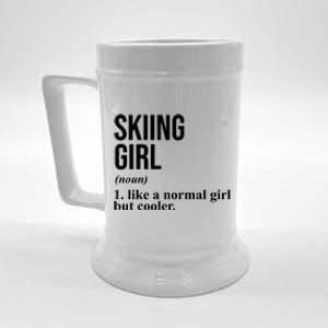 Skiing Girl Definition Like A Normal Girl But Cooler Beer Stein