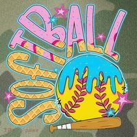 Softball Game Day Drip Ice Cream Drip Softball Legacy Tie Dye Trucker Hat