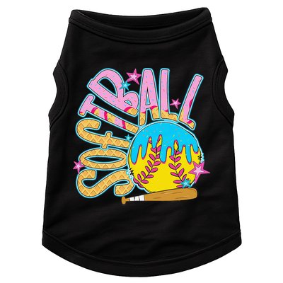 Softball Game Day Drip Ice Cream Drip Softball Doggie Tank