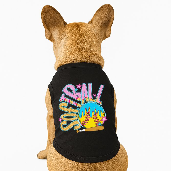 Softball Game Day Drip Ice Cream Drip Softball Doggie Tank
