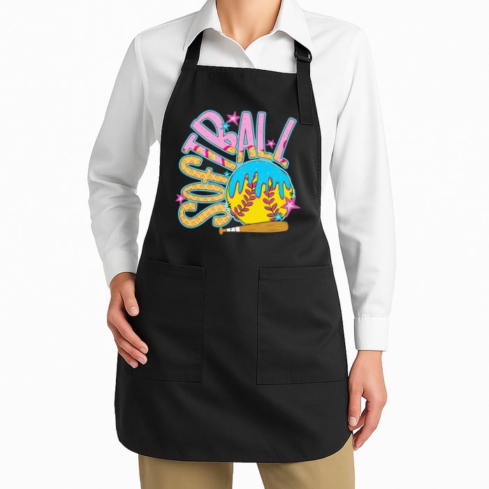Softball Game Day Drip Ice Cream Drip Softball Apron