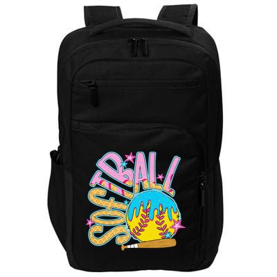 Softball Game Day Drip Ice Cream Drip Softball Impact Tech Backpack