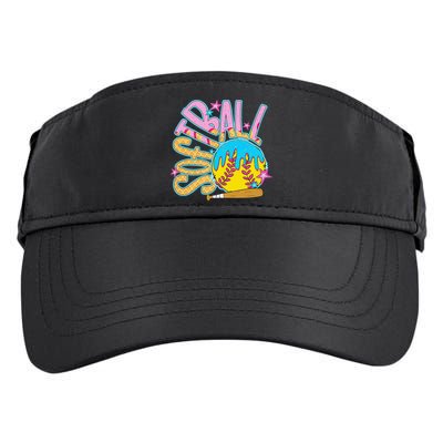 Softball Game Day Drip Ice Cream Drip Softball Adult Drive Performance Visor