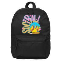 Softball Game Day Drip Ice Cream Drip Softball 16 in Basic Backpack