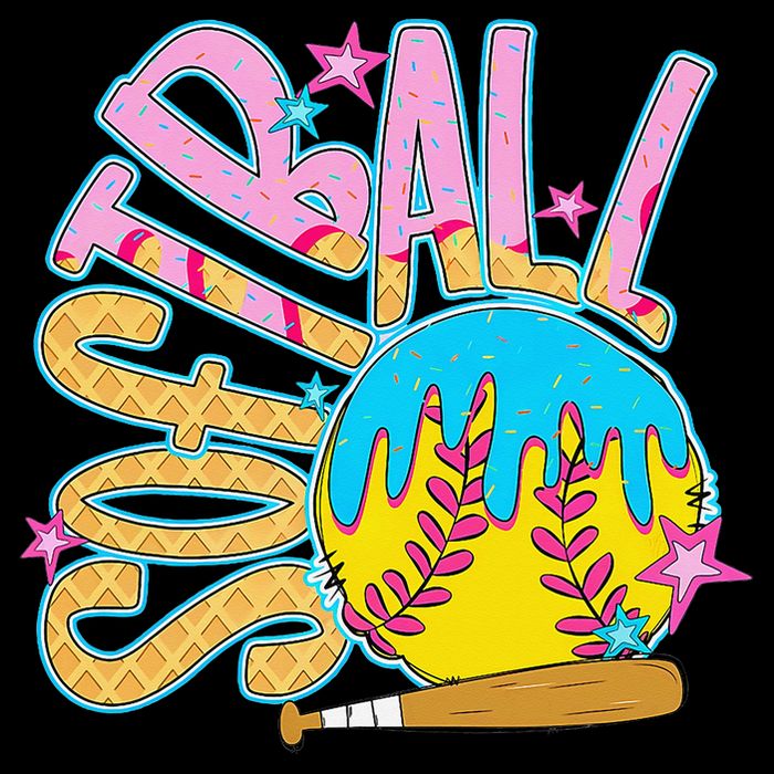 Softball Game Day Drip Ice Cream Drip Softball 16 in Basic Backpack